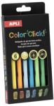 APLI Zseléstoll, akril tintával, 0, 7 mm, nyomógombos, APLI "Color Click", őszi színek, 6 különböző szín (LCA20644) - officesprint