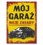 SteelPoster Fém poszter bmw fekete garázs Tábla lemez 42 x 59, 4 cm +ajándék (plakat dekoracyjny, metalowa tablica, szyld)