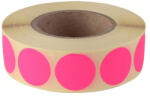  Etikett címke, 20mm, körcímke tekercses, 1000 címke/tekercs fluo pink - suplix