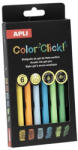 APLI Zseléstoll, akril tintával, 0, 7 mm, nyomógombos, APLI "Color Click", őszi színek, 6 különböző szín (20644)