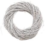  Coronita rattan+nuiele alb/gri pentru aranjamente florale 35 cm (35307)