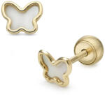 Lisa Jewelry for Kids pillangó gyöngyház belsővel gyerekfülbevaló gömbzárral (JTAG-0277-18) - lisajewelryforkids