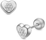 Lisa Jewelry for Kids ragyogó szív gyerek fülbevaló gömb zárral (JTAG-0697-18) - lisajewelryforkids