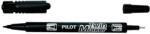 Pilot Alkoholos marker, 0, 8/2 mm, kétvégű, PILOT ˝Twin˝, fekete