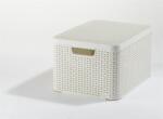 Keter Rattan hatású kosár tetővel, 30l, törtfehér, CURVER ˝Style L˝