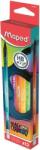 Maped Grafitceruza radírral, HB, háromszögletű, MAPED ˝Black`Peps Energy˝, 6 különböző minta