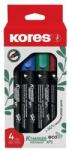Kores Alkoholos marker készlet, 3 mm, kúpos, KORES ˝ECO K-Marker XP1˝, 4 különböző szín