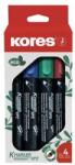 Kores Alkoholos marker készlet, 3-5 mm, vágott, KORES ˝ECO K-Marker XP2˝, 4 különböző szín