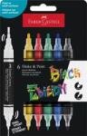 Faber-Castell Dekormarker készlet, 1, 0/3, 0 mm, kétvégű, akril, FABER-CASTELL ˝Shake&Paint˝, 6 különböző szín