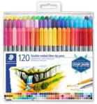 STAEDTLER Filctoll készlet, 0, 8/3, 0 mm, kétvégű, STAEDTLER® ˝3200˝, 120 különböző szín