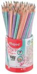 Maped Grafitceruza radírral, ceruzatartó, HB, háromszögletű, MAPED ˝Black`Peps Pastel˝, vegyes pasztell színek