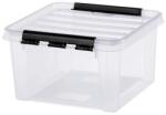 SMARTSTORE Műanyag tárolódoboz, 8 liter, fekete fogantyúkkal, SMARTSTORE ˝Classic 12˝, átlátszó