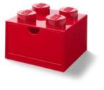 LEGO Tárolódoboz íróasztalra, fiókos, LEGO ˝Brick 2x2˝, piros