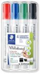 STAEDTLER Táblamarker készlet, 2-5 mm, vágott, STAEDTLER ˝Lumocolor® 351 B˝, 4 különböző szín