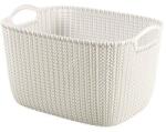 Keter Kötött hatású kosár, L méret, CURVER ˝Knit˝, fehér