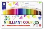 STAEDTLER Színes ceruza készlet, háromszögletű, fémdobozos, STAEDTLER ˝Ergo Soft 157˝, 36 különböző szín