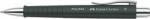 Faber-Castell Golyóstoll, 0, 7 mm, nyomógombos fekete tolltest, FABER-CASTELL ˝Poly Ball˝, kék