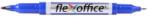 FlexOffice Alkoholos marker, 0, 4/1, 0 mm, kúpos, kétvégű, FLEXOFFICE ˝PM01˝, kék