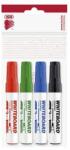 ICO Tábla- és flipchart marker készlet, 1-3 mm, kúpos, ICO ˝Plan˝, 4 különböző szín