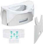 Potette Plus Olita de Voiaj Portabila Potette Fold'N'Go, Pliabila Ultra-Compacta 1cm, Olita Calatorie Copii, mașină și vacanțe, 3 Pungi Absorbante Incluse, 15 Luni+, pana la 22 kg, Gri Olita