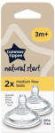 Tommee Tippee Natural Start közepes átfolyású etetőcumi 3 hónapos kortól 2 db