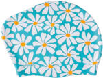 Finis long hair silicone cap print turquoise türkiz