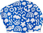 Finis long hair silicone cap print blue kék