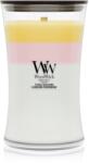 WoodWick Trilogy Floral Blossoms lumânare parfumată cu fitil din lemn 610 g