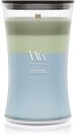 WoodWick Trilogy Verdant Woods lumânare parfumată cu fitil din lemn 610 g