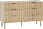 HOMCOM Comodă cu 6 Sertare din Lemn pentru Dormitor și Hol, Stil Nordic, 120 x 39, 5 x 75 cm, Stejar | Aosom Romania (831-950V83AK) Comoda
