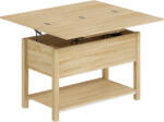 HomCom Masă de cafea rabatabilă și extensibilă masă de salon cu compartiment ascuns raft deschis 100x45x50, 5cm lemn natural | Aosom Romania (83B-556V00ND) Masa de cafea