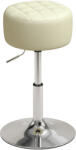 HOMCOM Scaun de Bar din Piele Ecologică PU, Reglabil pe Înălțime, Șezut Moale Gros, Rotire 360°, Pentru Insulă, Alb | Aosom Romania (83A-634V02WT)