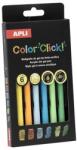 APLI Zseléstoll, akril tintával, 0, 7 mm, nyomógombos, APLI "Color Click", őszi színek, 6 különböző szín (LCA20644) - primatinta