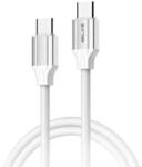 Beline USB-C/USB-C 65W töltő- és adatátviteli kábel, 1m, fehér