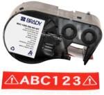 Brady M4C-1000-595-RD-WT / 170837, 25.40 mm x 7.62 m, Vinil, fehér nyomat / piros háttér (170837)