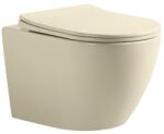 Fluminia Set vas WC suspendat, Fluminia, Ricci Tornado Flush, rimless, cu capac quick release si soft close, cappuccino (M203TMK)