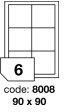 CDRmarket Öntapadós címkék 90 x 90 mm, 6 címke, A4, 100 lap eco (R0ECO.8008A)