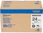 Brother HGe-251, 24 mm x 8 m, 5 db, fekete nyomtatás / fehér háttér, eredeti szalag (HGE251V5)