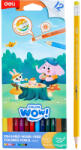 Deli Creioane colorate din plastic cu radiera DELI ColorWow, 12 culori (DLEC102-12)