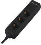 V-TAC Prelungitor V-Tac SKU-8777 | 3 Cai, 2x USB, 5m, 3G1.5mm2, Negru (SKU-8777)