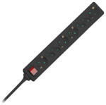 V-TAC Prelungitor V-Tac SKU-8773 | 8 Cai, Intrerupator, 1.5m, 3x1.5mm2, Negru (SKU-8773)