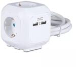 V-TAC Prelungitor Cubic 3x1.5mm 1.4m 4 Cai 16a + 2 Usb 2.1a (sku-8800)