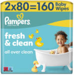 Pampers Șervețele umede pentru bebeluși Pampers - Fresh & Clean, 2 x 80 bucăți (1100049769)