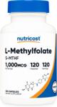 Nutricost L-Methylfolate, 1000 g, 120 capsule , Nutricost