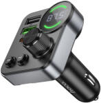 hoco. E86 2xUSB + 1xUSB-C aljzattal 48W Autós töltő FM Transmitter +Bluetooth (E86)