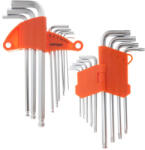 Kraft&Dele Set de chei Allen și TORX cu gaură și bilă 1, 5-10mm T10-T50 18 buc 16662 (KD10297) Cheie imbus