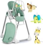 Nukido Scaun de masă pentru copii Belo verde + bara de jucării (J-700506-7250) Scaun de masa bebelusi, inaltator