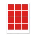 CDRmarket Etichete autoadezive 60 x 60 mm, 12 etichete, A4, 20 de coli, roșii (R0ECO.6060RED)