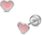 Lisa Jewelry for Kids szív rózsaszín belsővel gyerek fülbevaló gömbzárral (JTAG-0421-18) - jutaoraekszer