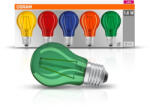 OSRAM Star LED speciális dekor színes izzó, 5db-os csomag, classic forma, E27 foglalat, 2, 5W, 136lm, 5 színben (piros, kék, zöld, sárga, narancs) ( 4058075058460 ) (4058075058460)